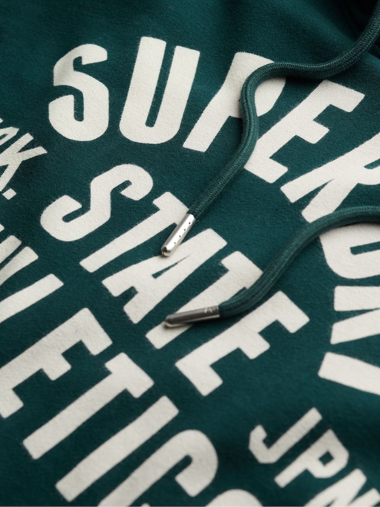 Superdry Dark Pine Green Athletic Essential Loose Fit Hoodie - Image 5 of 5 Superdry Dark Pine Green Athletic Essential Loose Fit Hoodie - Image 5 of 5
