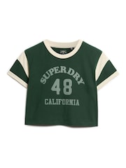 Verde esmalte - Superdry Athletic Graphic Ringer 100% Cotton T-Shirt - Imagen 4 de 6