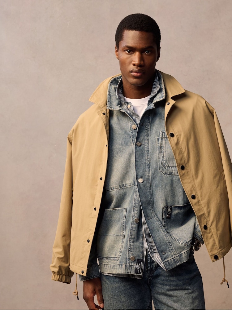 Superdry Brown Surplus Otto Coach 100% Cotton Jacket - Image 2 of 10