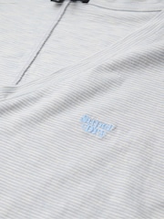 Superdry Blue Slub Embroidered Relaxed V-Neck T-Shirt - Image 5 of 5