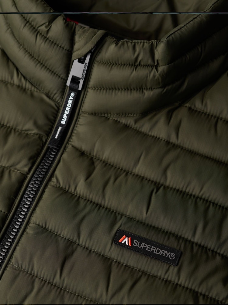 Superdry Olive Green Fuji Lite Slim Fit Gilet - Image 6 of 6