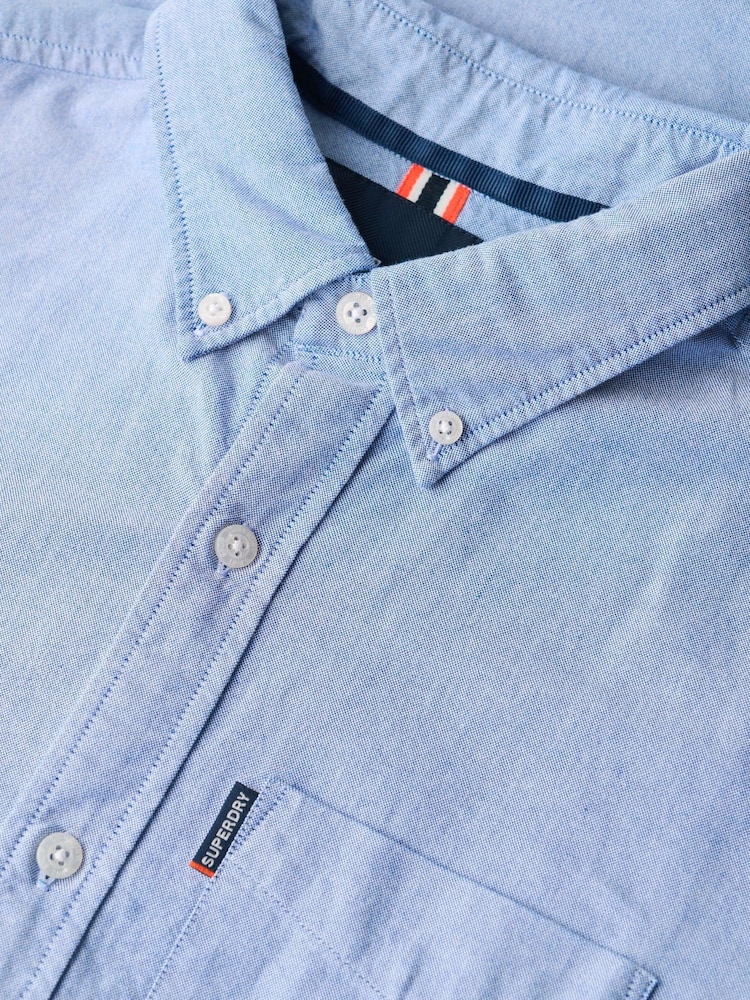 Superdry Light Blue Essentials Oxford Shirt - Image 10 of 10