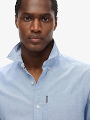 Superdry Light Blue Essentials Oxford Shirt - Image 6 of 10