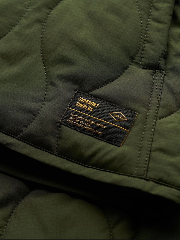 Superdry Olive Green Surplus Quilted Liner Jacket - Image 10 of 10