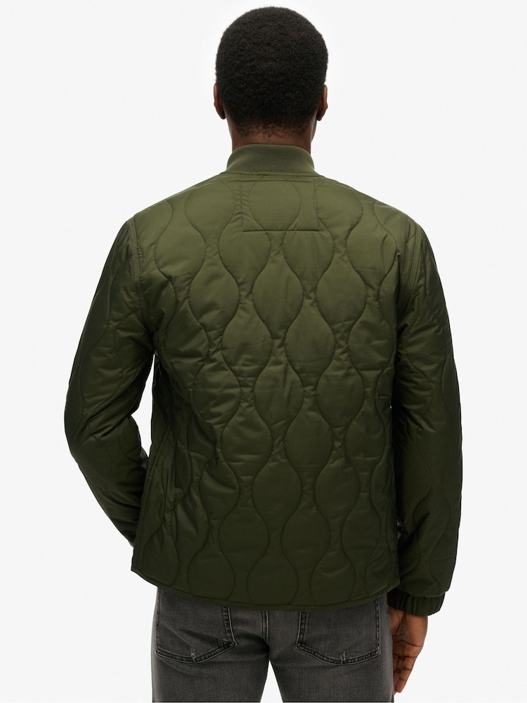 Superdry Olive Green Surplus Quilted Liner Jacket - Image 7 of 10