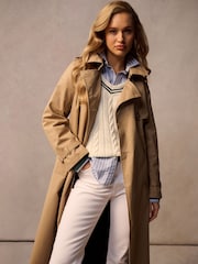 Superdry Shaker Beige Classic Trench 100% Cotton Jacket - Image 3 of 13