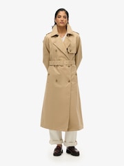 Superdry Shaker Beige Classic Trench 100% Cotton Jacket - Image 8 of 13