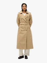 Superdry Shaker Beige Classic Trench 100% Cotton Jacket - Image 9 of 13