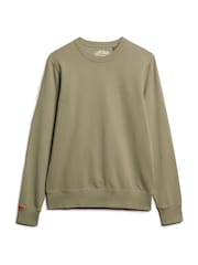 Superdry Light Khaki Green 100% Cotton Classic Essential Sweatshirt - Image 3 of 5