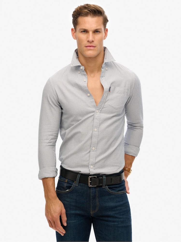 Superdry Blue Light Essentials Oxford Shirt - Image 1 of 6