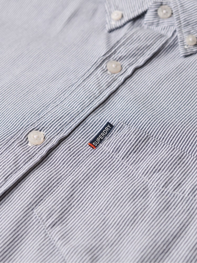 Superdry Blue Light Essentials Oxford Shirt - Image 6 of 6