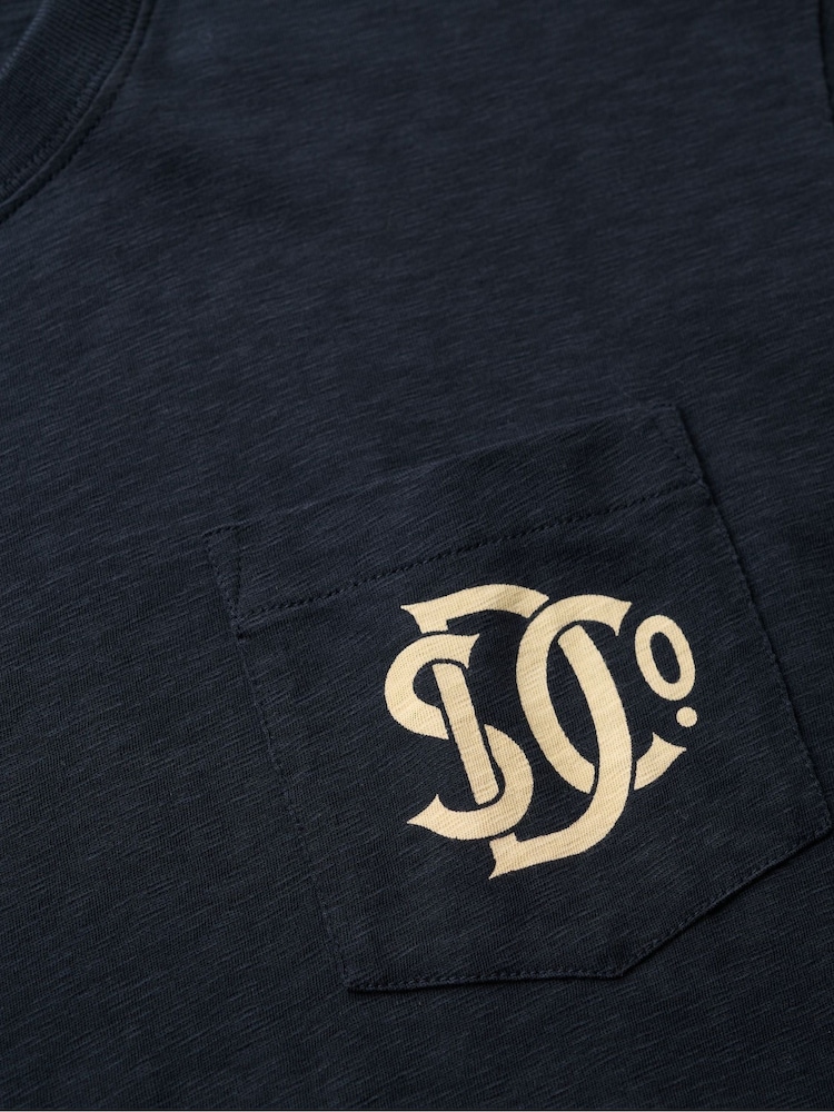 Superdry Blue Merchant Graphic Loose Fit 100% Cotton T-Shirt - Image 4 of 4