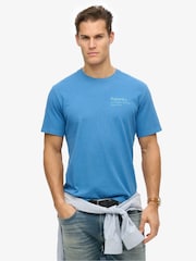 Blau - Superdry Core Logo City Loose Fit T-Shirt - Bild 1 von 5