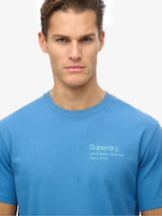 Blau - Superdry Core Logo City Loose Fit T-Shirt - Bild 3 von 5