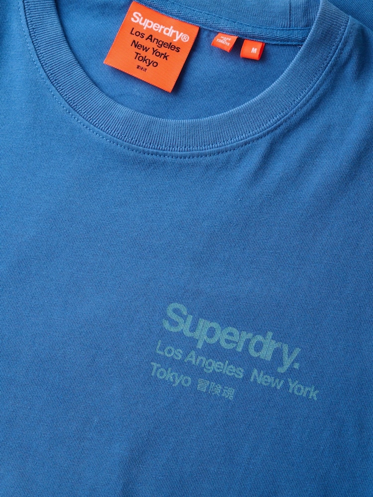 Blau - Superdry Core Logo City Loose Fit T-Shirt - Bild 5 von 5
