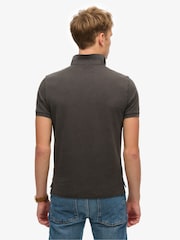 Superdry Destroy Black Vintage Destroy Relaxed 100% Cotton Polo Shirt - Image 2 of 7