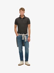 Superdry Destroy Black Vintage Destroy Relaxed 100% Cotton Polo Shirt - Image 3 of 7