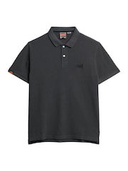Superdry Destroy Black Vintage Destroy Relaxed 100% Cotton Polo Shirt - Image 5 of 7