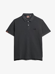 Superdry Destroy Black Vintage Destroy Relaxed 100% Cotton Polo Shirt - Image 6 of 7