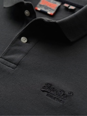 Superdry Destroy Black Vintage Destroy Relaxed 100% Cotton Polo Shirt - Image 7 of 7