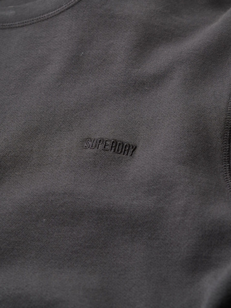 Superdry Washed Black 100% Cotton Classic Essential Sweatshirt - Image 5 of 5