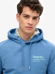 Superdry Blue Core Logo City Hoodie - Image 4 of 5