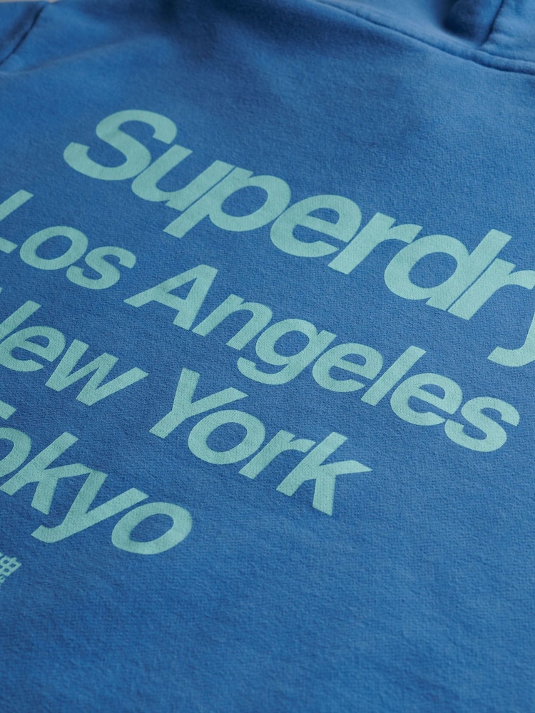 Superdry Blue Core Logo City Hoodie - Image 5 of 5