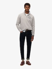 Superdry Grey Marl Athletic Essential Loose Fit Half Zip SweatShirt - Image 2 of 5