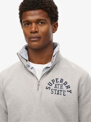 Superdry Grey Marl Athletic Essential Loose Fit Half Zip SweatShirt - Image 3 of 5