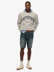 Superdry Grey Marl Athletic Essential Loose Fit Hoodie - Image 6 of 8