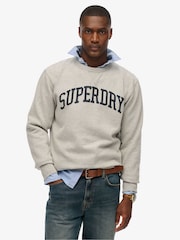 Superdry Grey Marl Athletic Essential Loose Fit Hoodie - Image 7 of 8