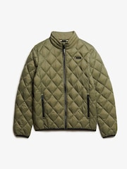 Superdry Dusty Olive Green Diamond Quilt Fuji Lite Slim Fit Jacket - Image 5 of 6