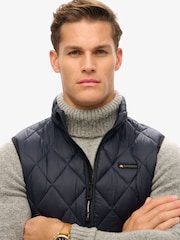 Superdry Eclipse Navy Diamond Quilt Fuji Lite Slim Fit Gilet - Image 4 of 6
