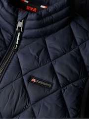 Superdry Eclipse Navy Diamond Quilt Fuji Lite Slim Fit Gilet - Image 6 of 6