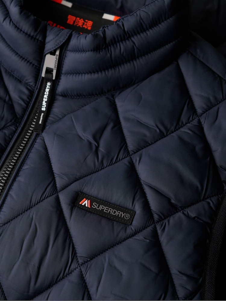Superdry Eclipse Navy Diamond Quilt Fuji Lite Slim Fit Gilet - Image 6 of 6 Superdry Eclipse Navy Diamond Quilt Fuji Lite Slim Fit Gilet - Image 6 of 6