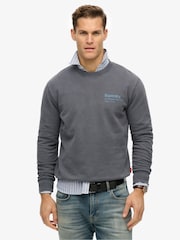Superdry Grey Light Coro Logo City Crew Neck Sweatshirt - Image 1 of 4
