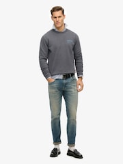 Superdry Grey Light Coro Logo City Crew Neck Sweatshirt - Image 2 of 4