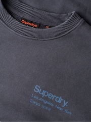 Superdry Grey Light Coro Logo City Crew Neck Sweatshirt - Image 4 of 4