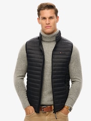 Superdry Jet Black Fuji Lite Slim Fit Gilet - Image 1 of 5