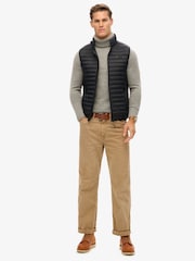 Superdry Jet Black Fuji Lite Slim Fit Gilet - Image 3 of 5