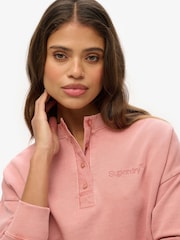 Superdry Ash Rose Emb Core Logo Button Crew Sweatshirt - Image 3 of 6