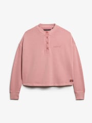 Superdry Ash Rose Emb Core Logo Button Crew Sweatshirt - Image 4 of 6