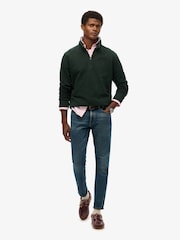 Superdry Forest Green Merchant Relaxed Quarter Zip Sweatshirt - Image 3 of 6