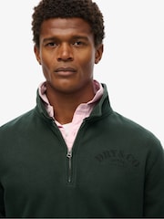 Superdry Forest Green Merchant Relaxed Quarter Zip Sweatshirt - Image 4 of 6