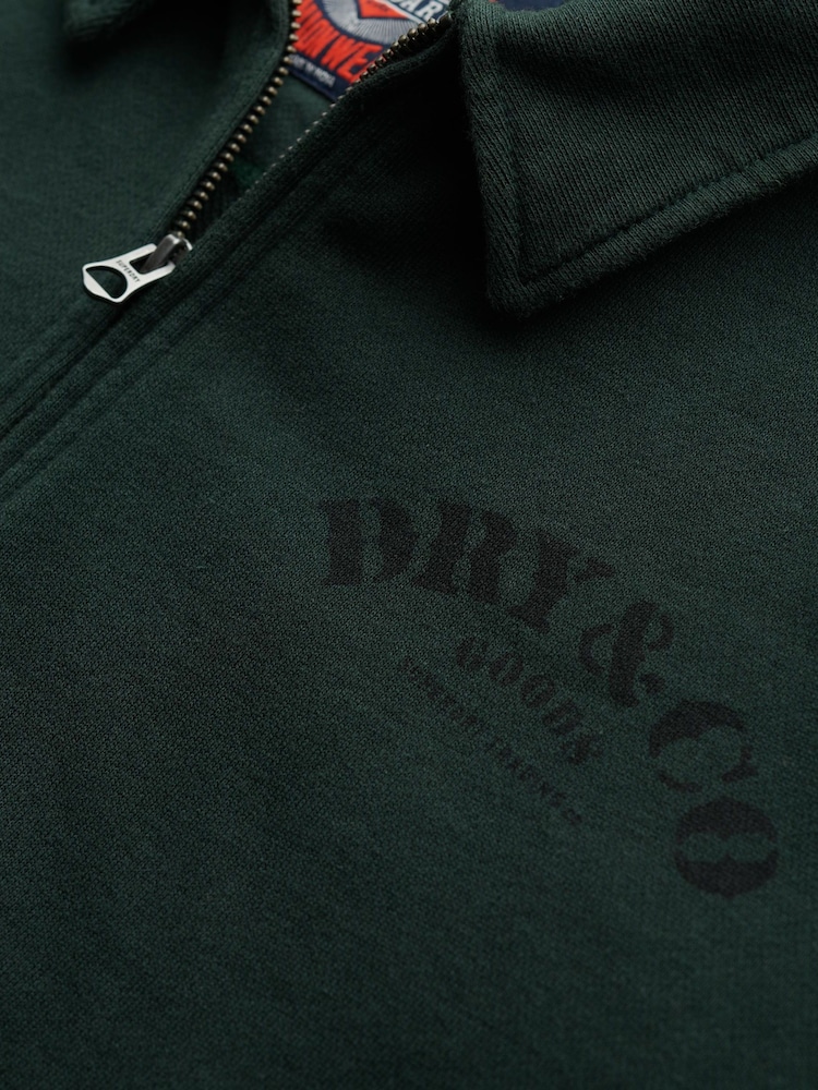 Superdry Forest Green Merchant Relaxed Quarter Zip Sweatshirt - Image 6 of 6