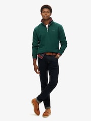Superdry Dark Pine Green Essential Logo Slim Fit Half Zip - Image 4 of 5