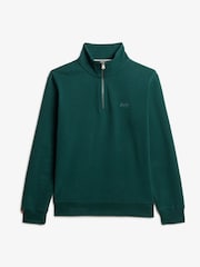 Superdry Dark Pine Green Essential Logo Slim Fit Half Zip - Image 5 of 5