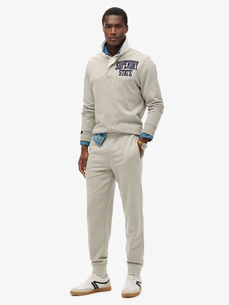 Superdry Grey Slim Fit Essential Logo Joggers - Image 1 of 7