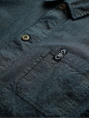 Superdry Indigo Stripe Merchant Stripe Worker 100% Cotton Jacket - Image 10 of 10