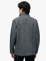 Superdry Indigo Stripe Merchant Stripe Worker 100% Cotton Jacket - Image 5 of 10